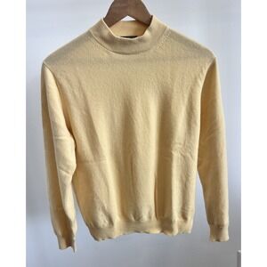 Marielle Waithe Womens 100% Cashmere Yellow Super Soft Sweater Sz Large
